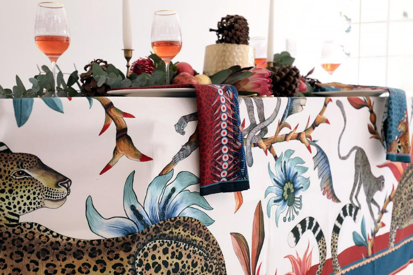 お値下げ！PRIDE INTERNATIONAL DESIGN 麻57%綿43% African Luxury Tablecloth Ardmore — Savuti Style